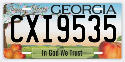 GA license plate CXI9535