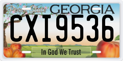 GA license plate CXI9536
