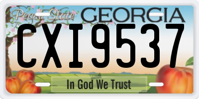 GA license plate CXI9537