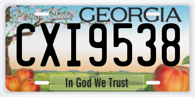 GA license plate CXI9538