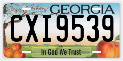 GA license plate CXI9539