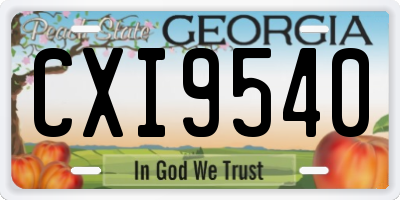 GA license plate CXI9540