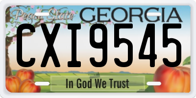 GA license plate CXI9545