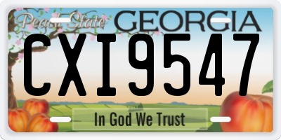 GA license plate CXI9547