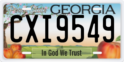 GA license plate CXI9549