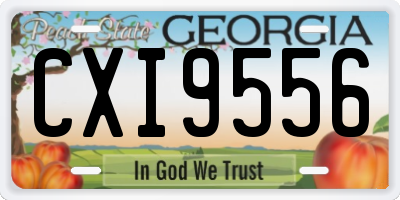 GA license plate CXI9556