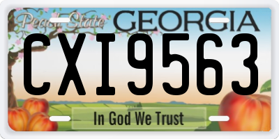 GA license plate CXI9563