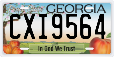 GA license plate CXI9564