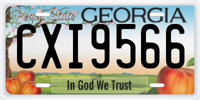 GA license plate CXI9566