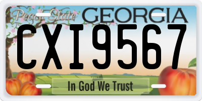 GA license plate CXI9567