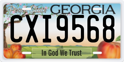 GA license plate CXI9568
