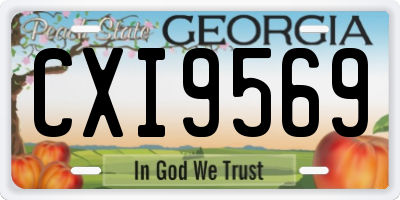 GA license plate CXI9569