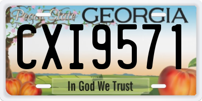 GA license plate CXI9571