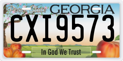 GA license plate CXI9573