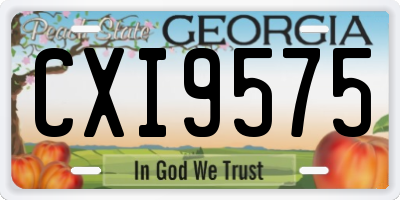 GA license plate CXI9575
