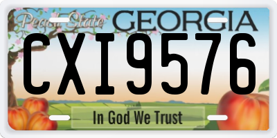 GA license plate CXI9576