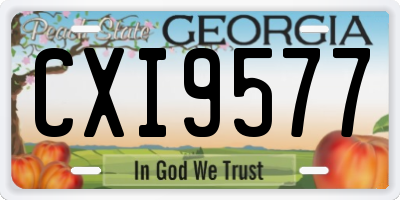 GA license plate CXI9577