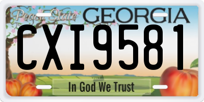 GA license plate CXI9581