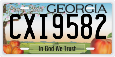 GA license plate CXI9582