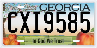 GA license plate CXI9585