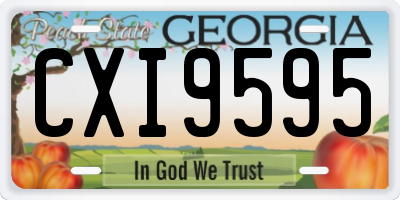 GA license plate CXI9595