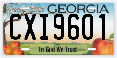 GA license plate CXI9601