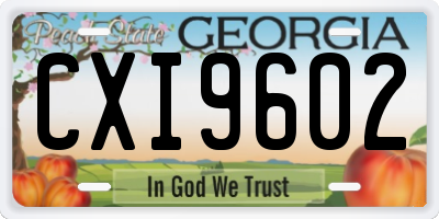GA license plate CXI9602