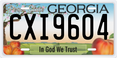 GA license plate CXI9604