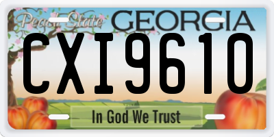 GA license plate CXI9610