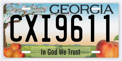 GA license plate CXI9611