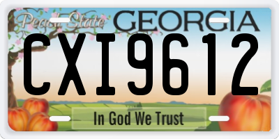 GA license plate CXI9612