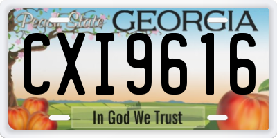 GA license plate CXI9616