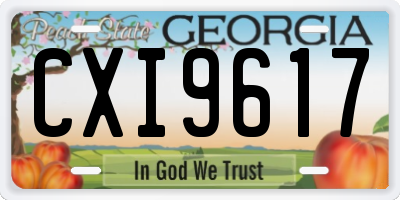 GA license plate CXI9617