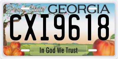 GA license plate CXI9618