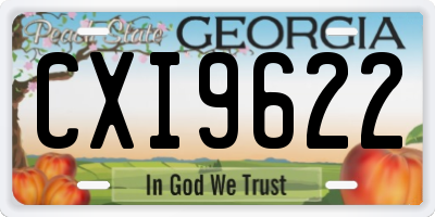 GA license plate CXI9622