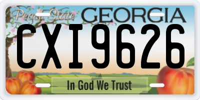 GA license plate CXI9626
