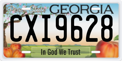GA license plate CXI9628