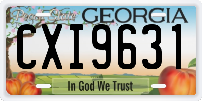 GA license plate CXI9631