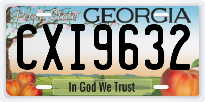GA license plate CXI9632