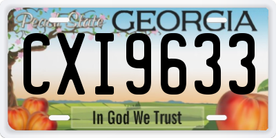 GA license plate CXI9633