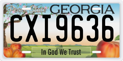 GA license plate CXI9636