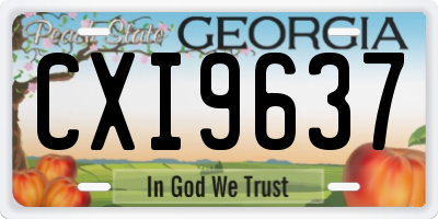 GA license plate CXI9637