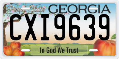 GA license plate CXI9639