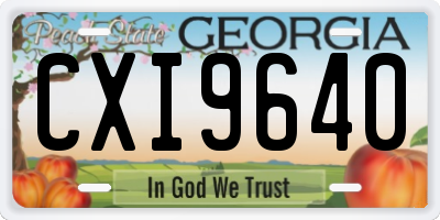 GA license plate CXI9640