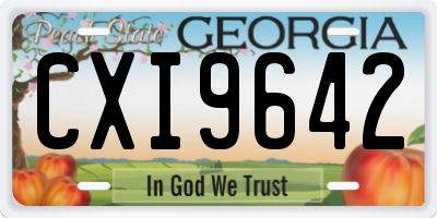 GA license plate CXI9642