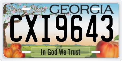 GA license plate CXI9643