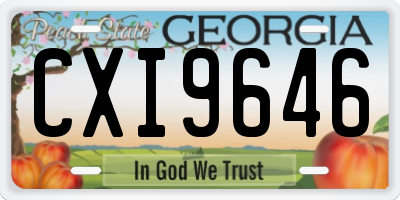 GA license plate CXI9646