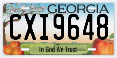 GA license plate CXI9648