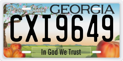 GA license plate CXI9649
