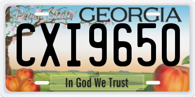 GA license plate CXI9650